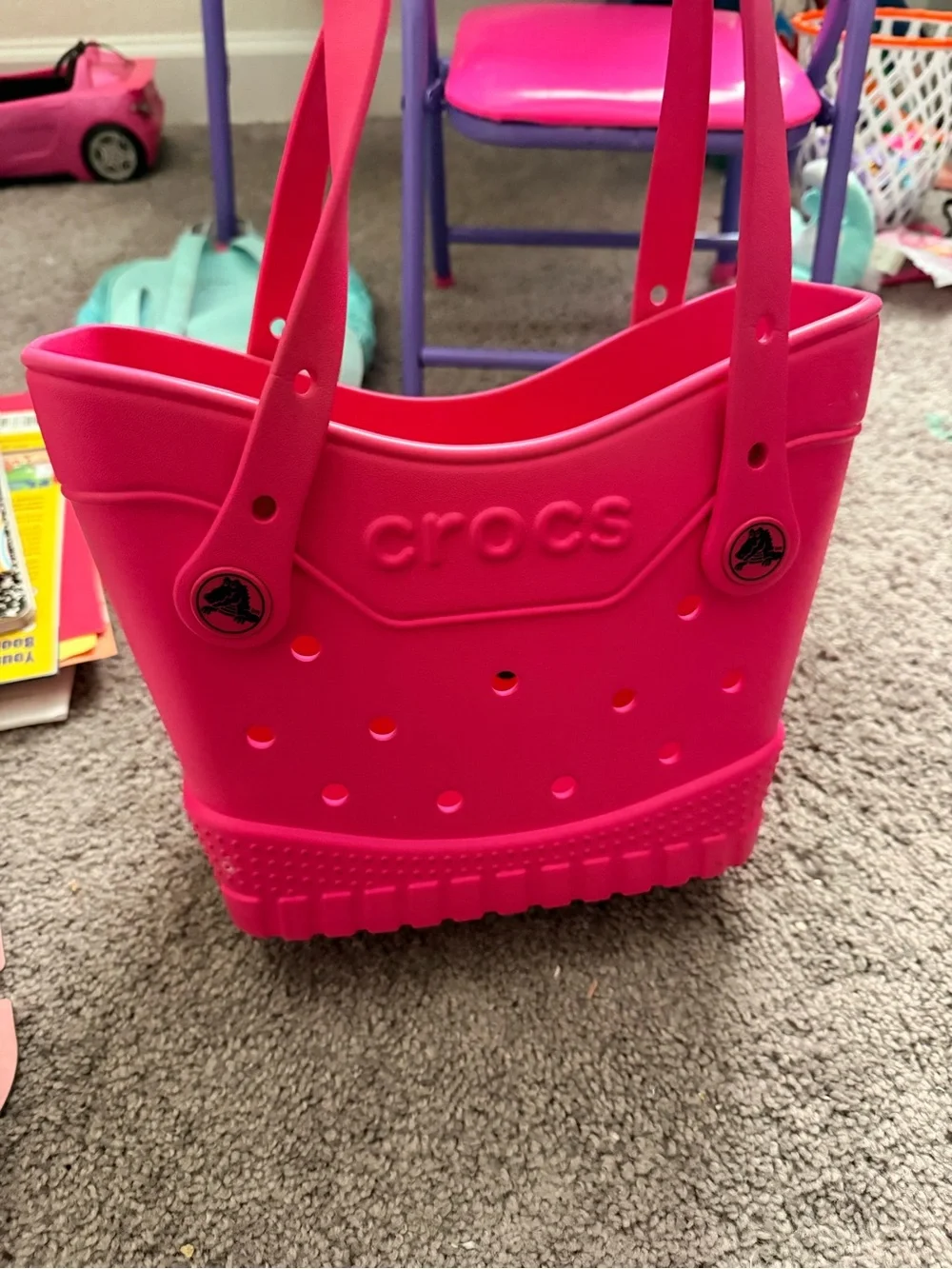 CROCS Kids Bright Pink Jibbitz Tote Bag
